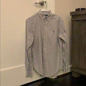 Ralph Lauren White Checkered Dress Shirt